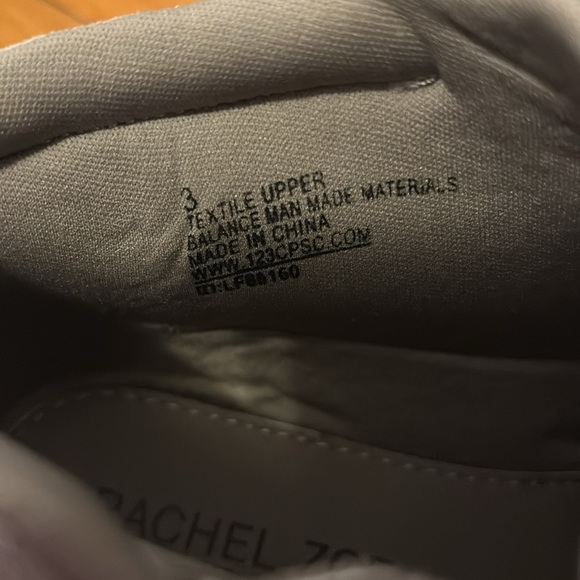 Rachel Zoe bootie sneakers taupe tan size 3 sparkly zippers high tops - Picture 10 of 11